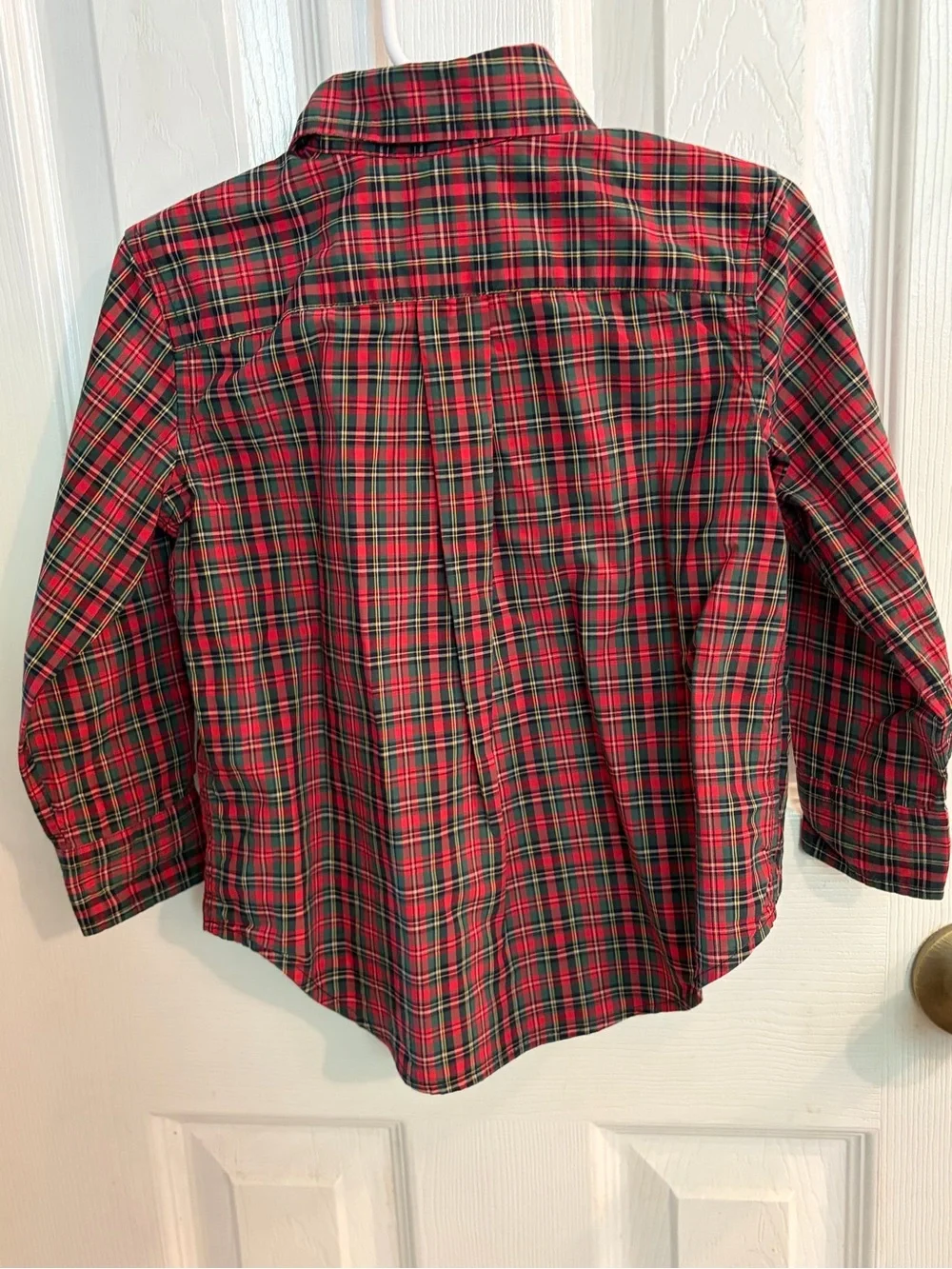 Ralph Lauren Boy’s Classic Red & Green Long-Sleeve Button Down Shirt Size 2/2T